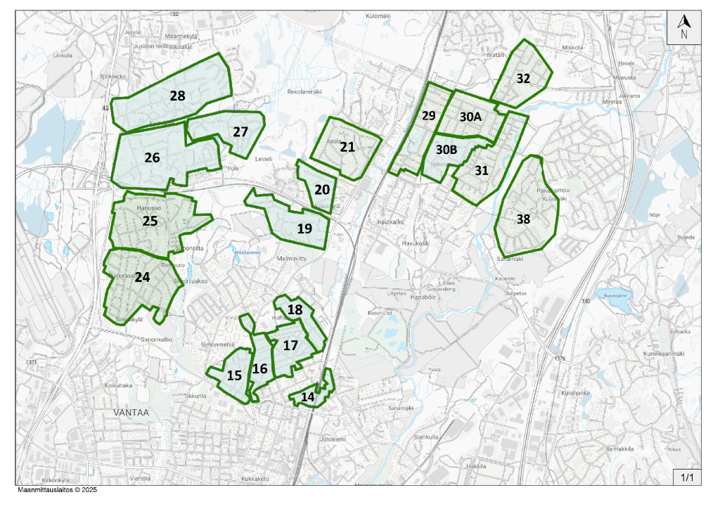 Vantaa Alueet 14, 15, 16, 17, 18, 19, 20, 21, 24, 25, 26, 27, 28, 29, 30A, 30B, 31, 32, 38 (pdf)