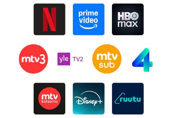 Suoratoistopalveluiden sovelluksia älytelevisiossa